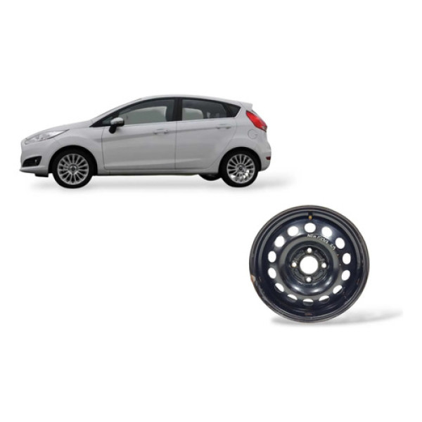 Calota Aro Roda Estepe R15 Ford New Fiesta 2016 Preto