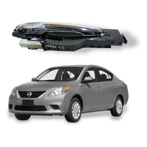 Maçaneta Porta Traseira Esquerda Nissan Versa 2014 2018 Prata Traseira