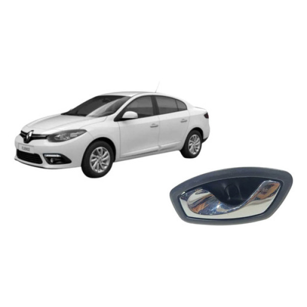 Maçaneta De Porta Dianteira Esquerda Renault Fluence 2016 Preto Dianteira