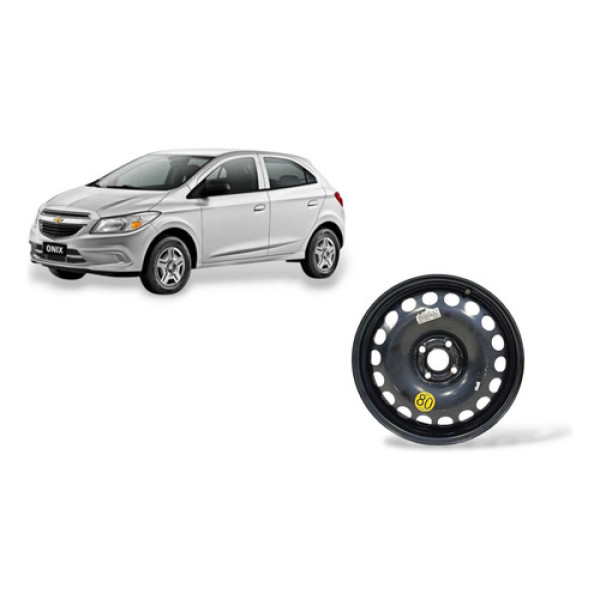 Calota Aro Estepe Onix 1.0 Lt Flex 2016 T115/70 R16 Preto