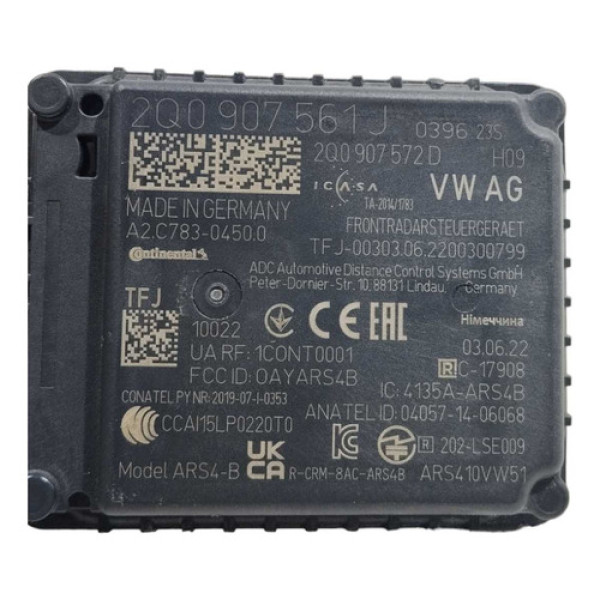 Sensor Estacio Distância Acc Nivus Confortline 1.0 Tsi 2023 Preto