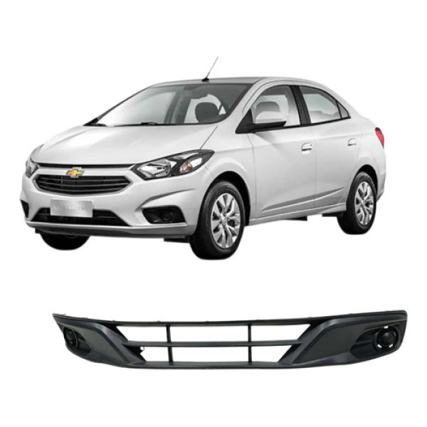 Grade Inferior Parachoque Onix Prisma 2013 A 2016 Sem Furo Preto Fosco