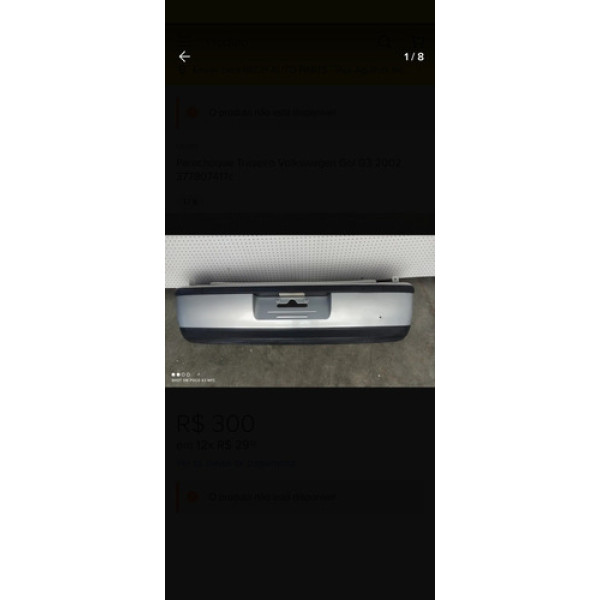 Parachoque Traseiro Volkswagen Gol G3 2002 377807417c