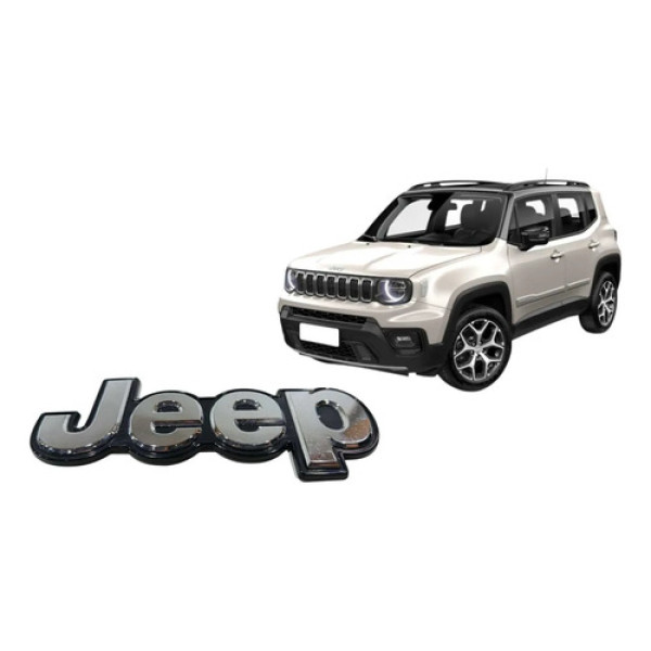 Emblema Traseiro Jeep Renegade Sahara 1.3 2015/2025 Prata