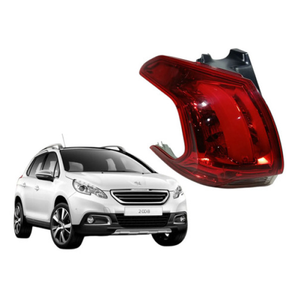 Lanterna Traseira Esquerda Peugeot 2008 2017-2019 Trincado Esquerdo/motorista Vermelho