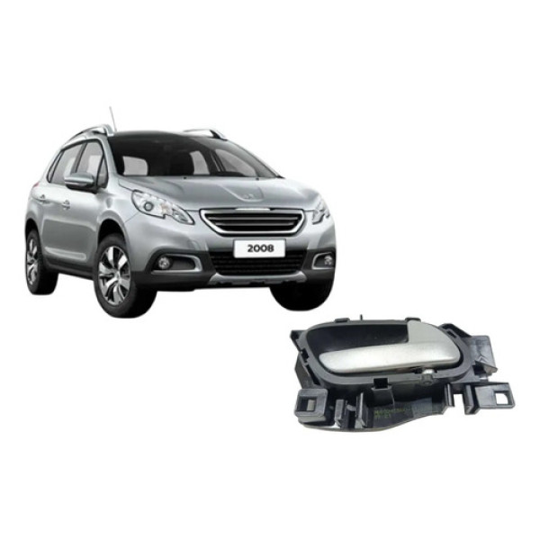 Maçaneta Interna Dianteira Direita Peugeot 2008 Allure 2022 Prateado Dianteira