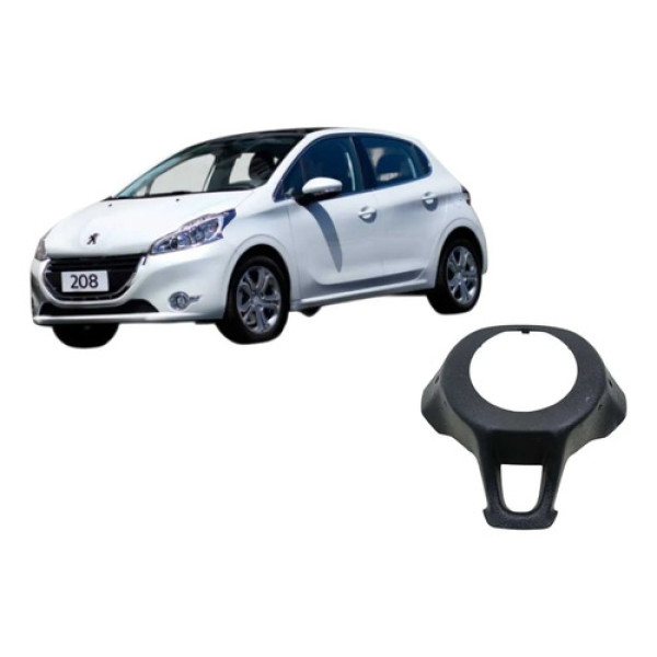 Acabamento Moldura Volante Peugeot 208 2008 2015 Preto Lisa