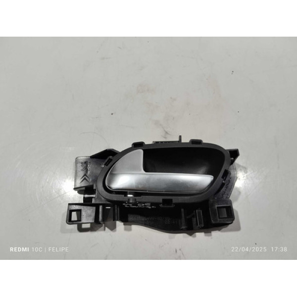 Maçaneta Interna Dianteira Esquerda Citroen C4 Lounge 2014 Preto Dianteira