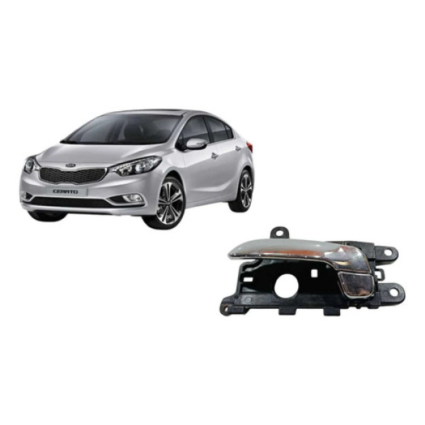 Maçaneta Interna Esquerda Kia Cerato 2015/2018 (82613a7000 Prata Dianteira