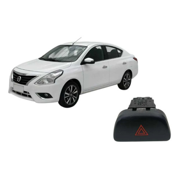 Botão Pisca Alerta Nissan Versa 2015 2017 Preto