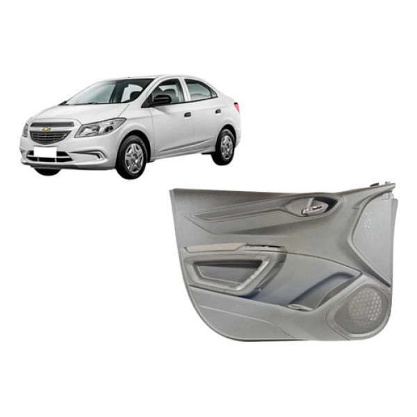 Forro Porta Dianteiro Esquerdo Prisma 2014 A 2017 Preto Preto