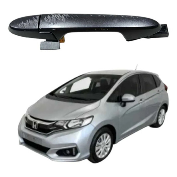 Maçaneta Externa Dianteira Esquerda Honda Fit 2020 Detalhe Prata Dianteira