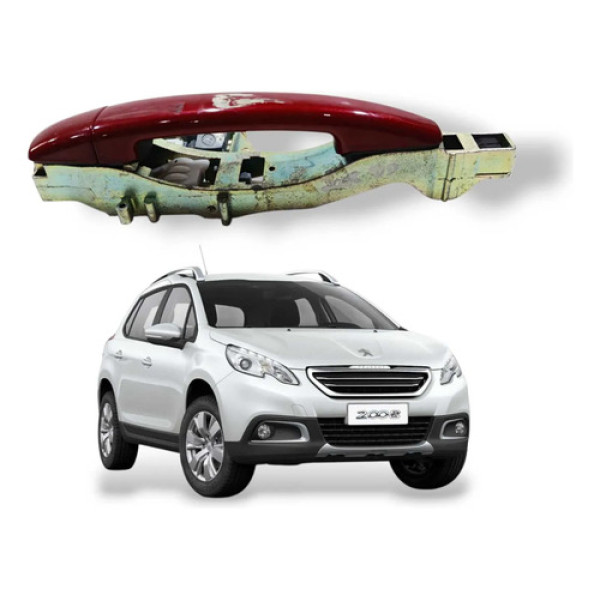 Maçaneta Externa Dianteira Direita Peugeot Allure 2008 2015 Vermelho Dianteira