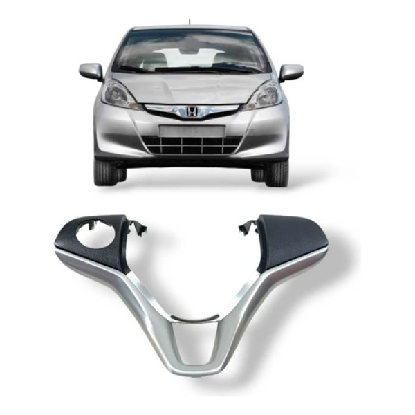Arco Moldura Volante Honda Fit 2015 2020 Prata Lisa
