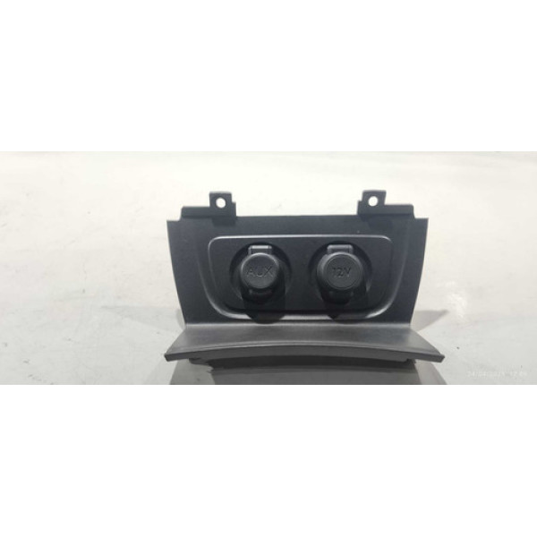 Moldura Entrada Auxiliar Usb 12v Citroen C4 Lounge 2014/2019 Preto