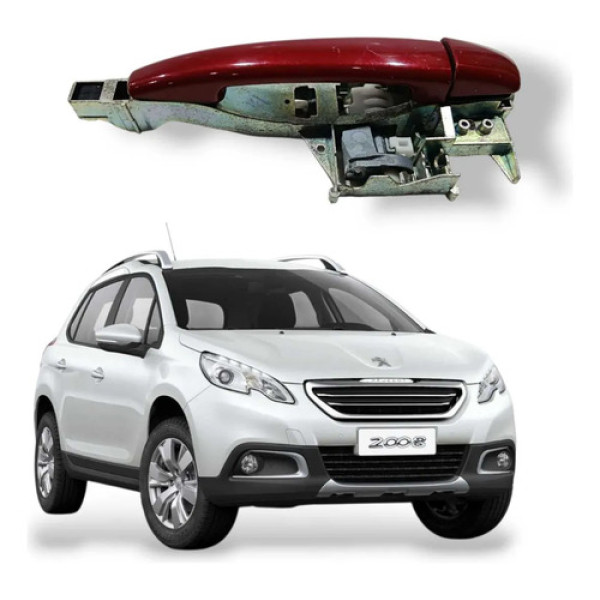 Maçaneta Externa Peugeot 2008 Allure Traseira Direita 2015 Vermelha Traseira