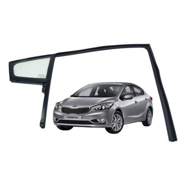 Guia Vidro Fixo Traseiro Direito Kia Cerato 1.6 2015 Preto Preto
