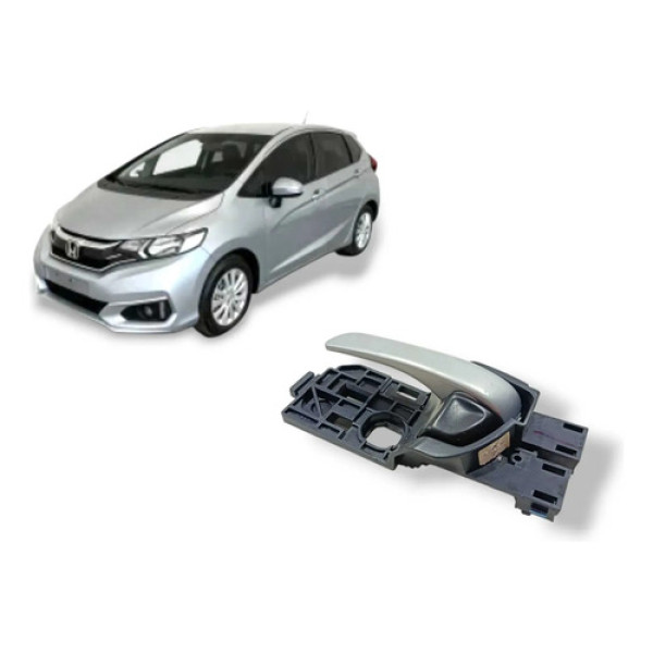 Maçaneta Interna Dianteira Esquerda Honda Fit 2017 2020 Prata Dianteira