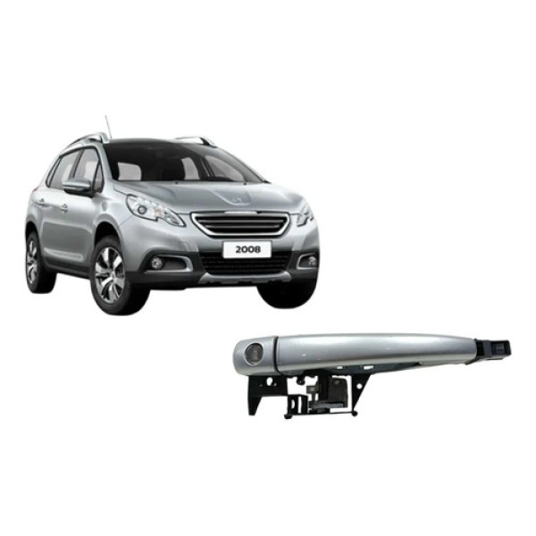 Maçaneta Externa Dianteira Esquerda Peugeot 2008 Allure 2022 Prateado Dianteira