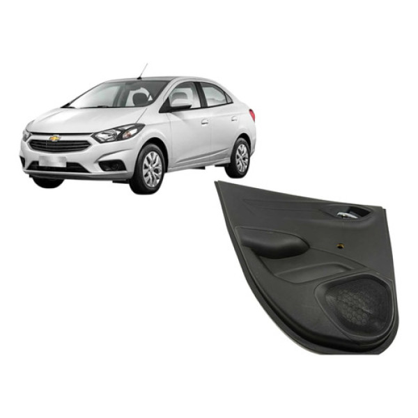 Forro Porta Traseiro Esquerdo Prisma 2014 A 2017 Preto Preto