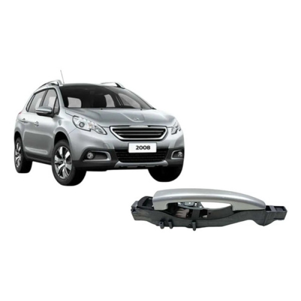 Maçaneta Porta Externa Dianteira Direita Peugeot 2008 2022 Prateado Dianteira