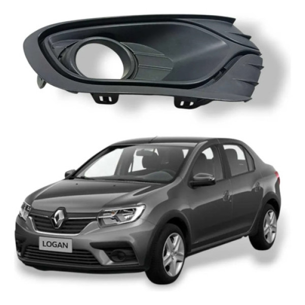 Moldura Farol Auxiliar Milha Esquerdo Renault Logan 14 2017 Branco Esquerdo
