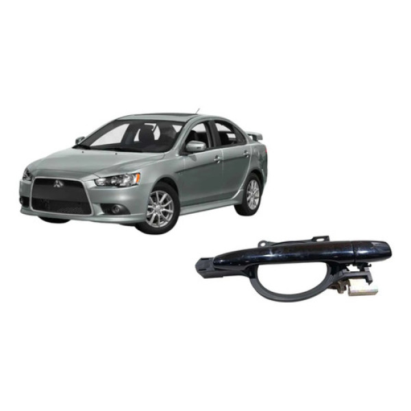 Maçaneta De Porta Traseira Direita Mitsubishi Lancer 2014 Preto Traseira