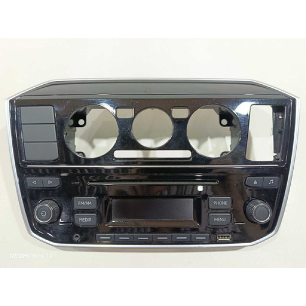Moldura Rádio Placa Volkswagen Up!  Mpi 2018 Branco