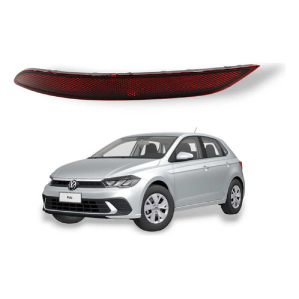 Refletor Parachoque Traseiro Esquerdo Polo Tsi Higline 2023 Vermelho