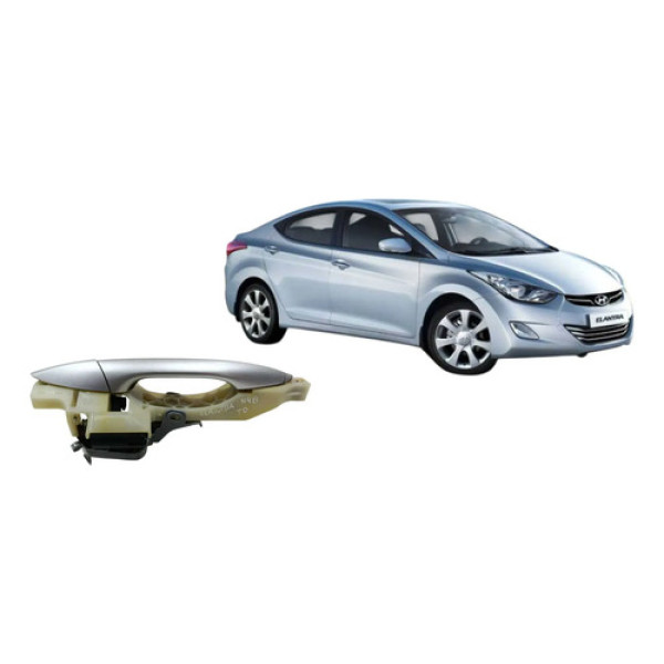 Maçaneta Externa Traseira Direita Elantra Gls 1.8 2013 Prata Traseira