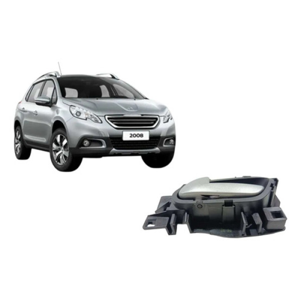 Maçaneta Interna Dianteira Esquerda Peugeot 2008 2022 Prateado Dianteira