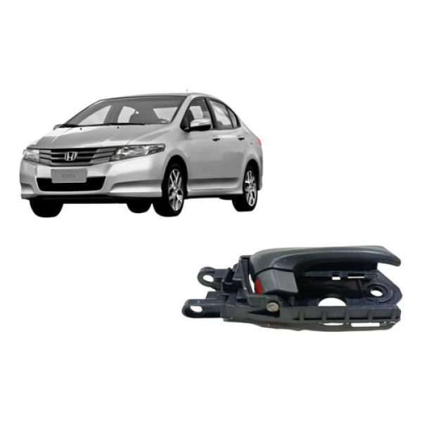 Maçaneta Interna Traseira Direita Honda City 2010 A 2013 Preto Traseira
