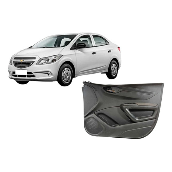 Forro Porta Dianteiro Direito Prisma 2014 A 2016 Preto Preto