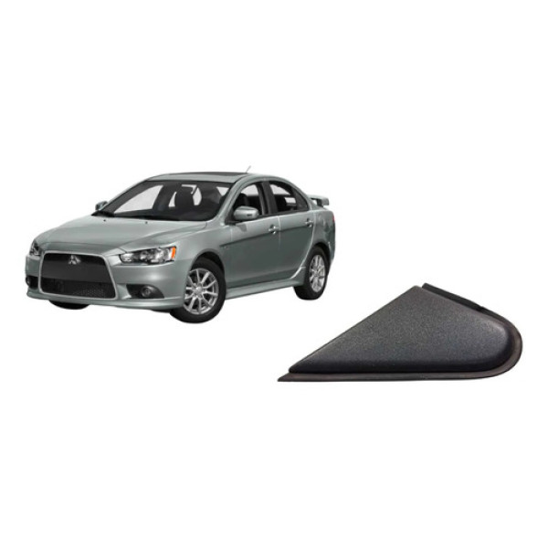 Acabamento Esquerdo Do Retrovisor Mitsubishi Lancer 2014 Preto