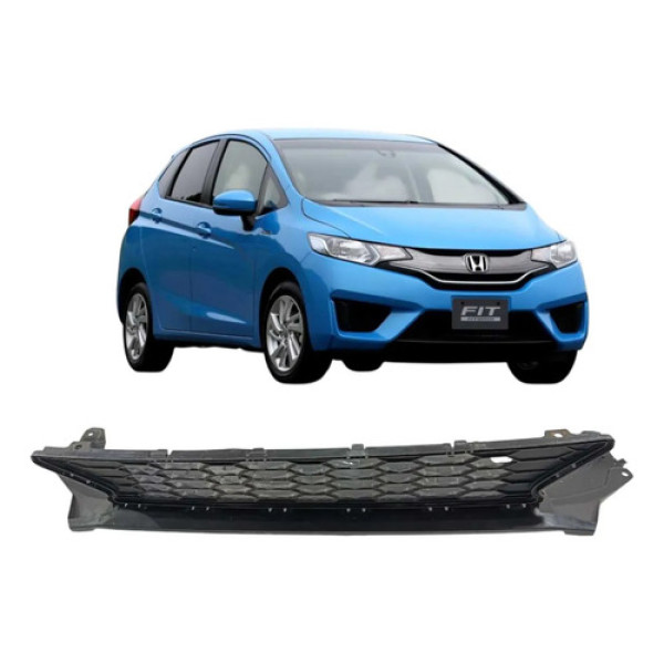 Grade Inferior Defletor Parachoque Honda Fit 2017 2020 Preto Fosco