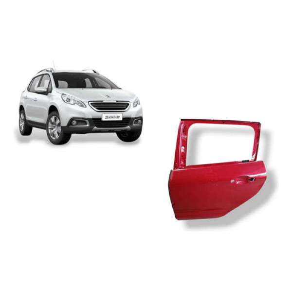 Porta Traseira Esquerda Peugeot 2008 1.6 Allure 2015 2018 Traseira Esquerda Vermelho