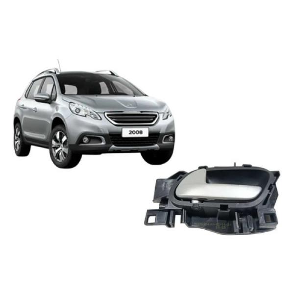 Maçaneta Interna Traseira Esquerda Peugeot 2008 Allure 2022 Prateado Traseira