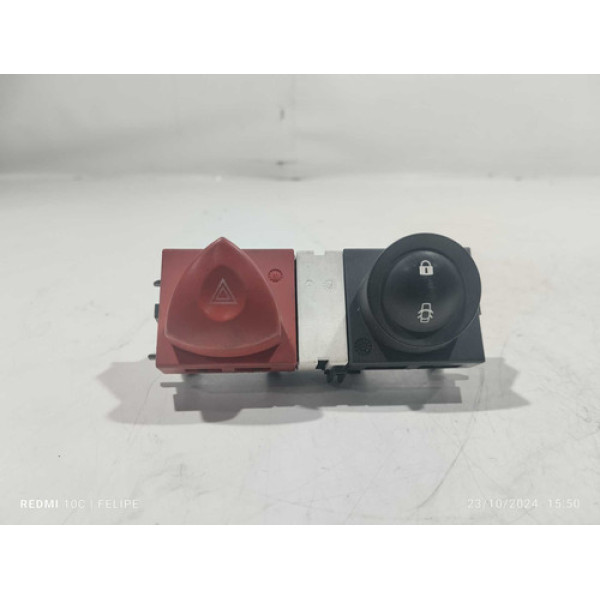 Botão Alerta Trava Portas Renault Megane 2008(pé Quebrado Preto