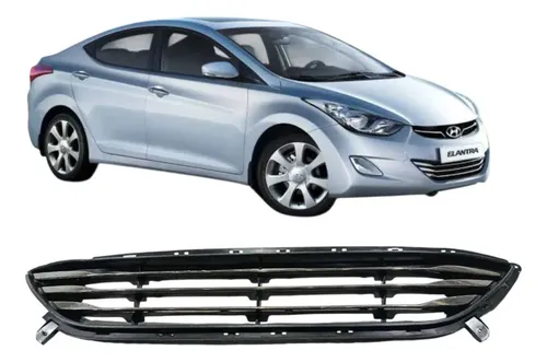 Grade Cromada Parachoque Hyundai Elantra 2013 (detalhe Grade Prata Brilhante