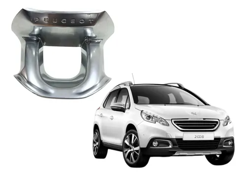Acabamento Central Do Volante Peugeot 2008 Allure 2013 2018 Prata Liso