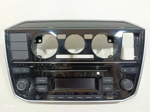 Moldura Rádio Placa Volkswagen Up!  Mpi 2018 Branco
