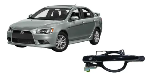 Maçaneta Da Porta Dianteira Esquerda Mitsubishi Lancer 2014 Preto Dianteira
