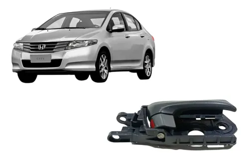 Maçaneta Interna Traseira Direita Honda City 2010 A 2013 Preto Traseira